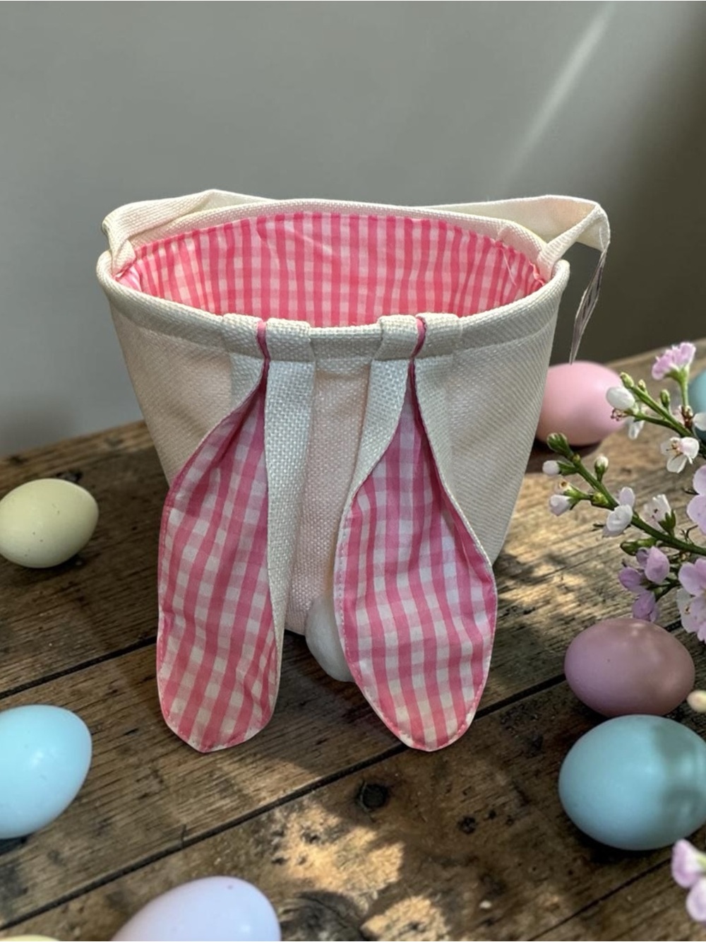 Festive Voice Canvas Bunny Basket NWT